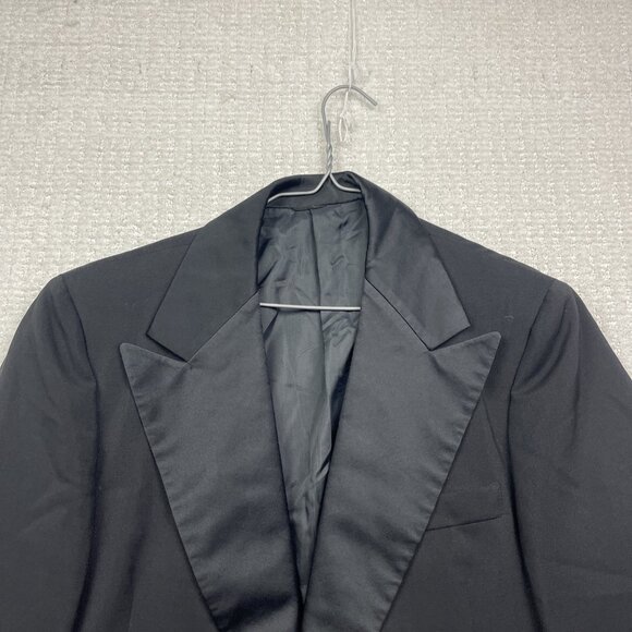 VTG Gala x Thos priestley & sons Mohair / Wool Blazer Sz 41R Black England Made - Picture 2 of 16